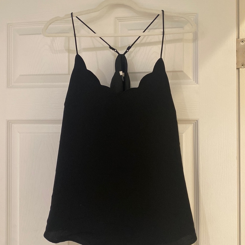 J Crew Black Silk Flowy Top with Adjustable Straps
